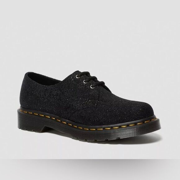 New Dr. Martens  1461 Glitter Ray Black women’s oxfords‎ US Size 9 chunky - Picture 1 of 12